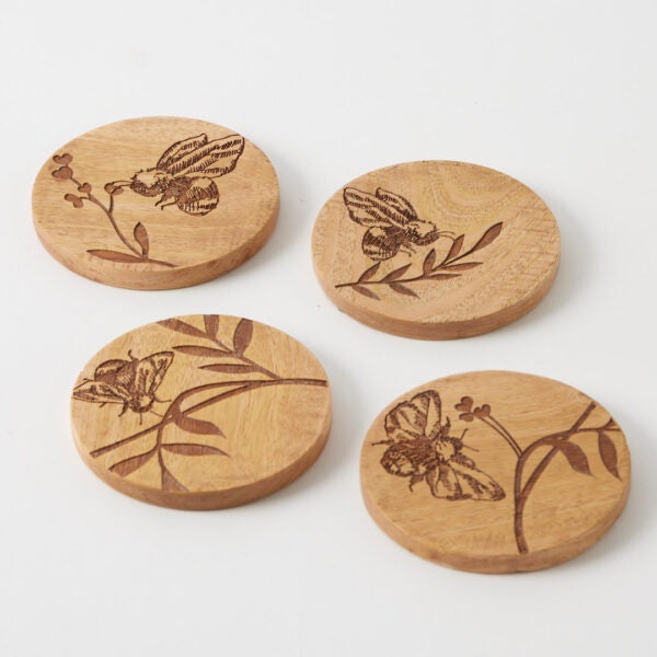 Botanical Buzz Coasters (Set of 4)