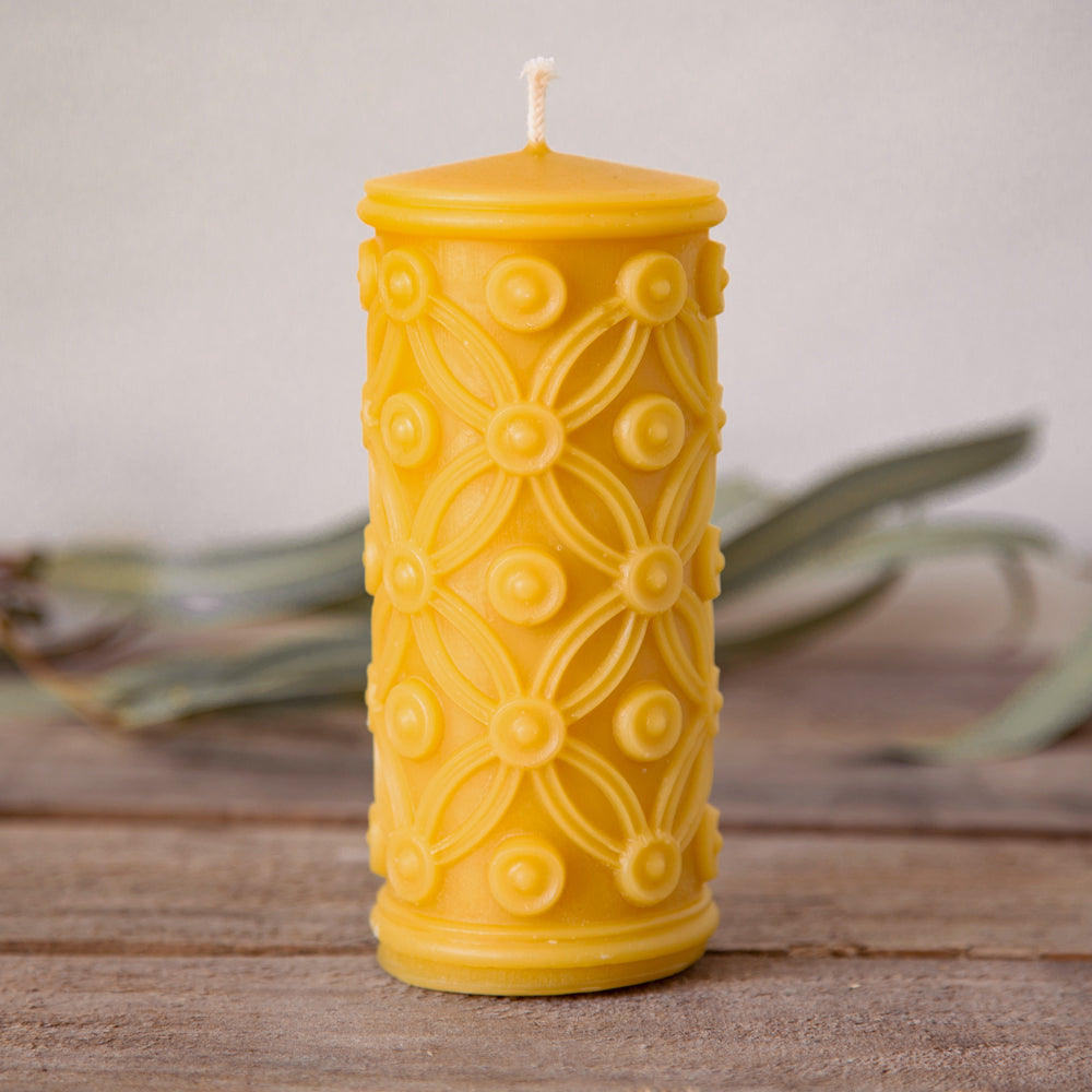 Decorative Beeswax Pillar Candles