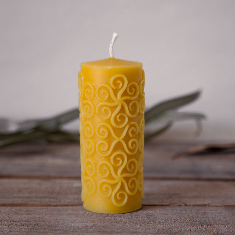 Decorative Beeswax Pillar Candles
