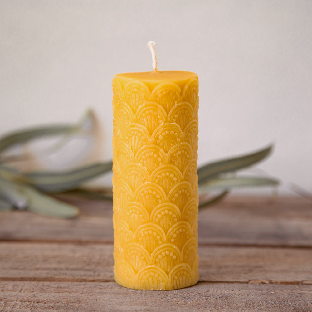 Decorative Beeswax Pillar Candles