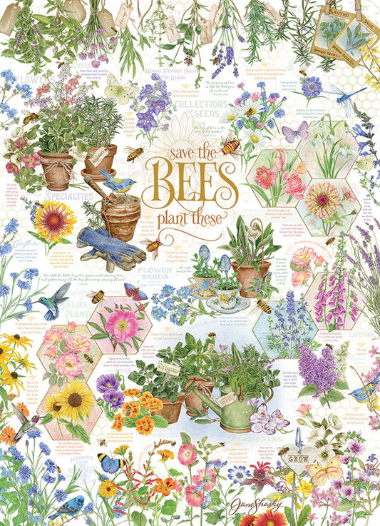 Save the Bees Plant These - 1000 piece puzzle