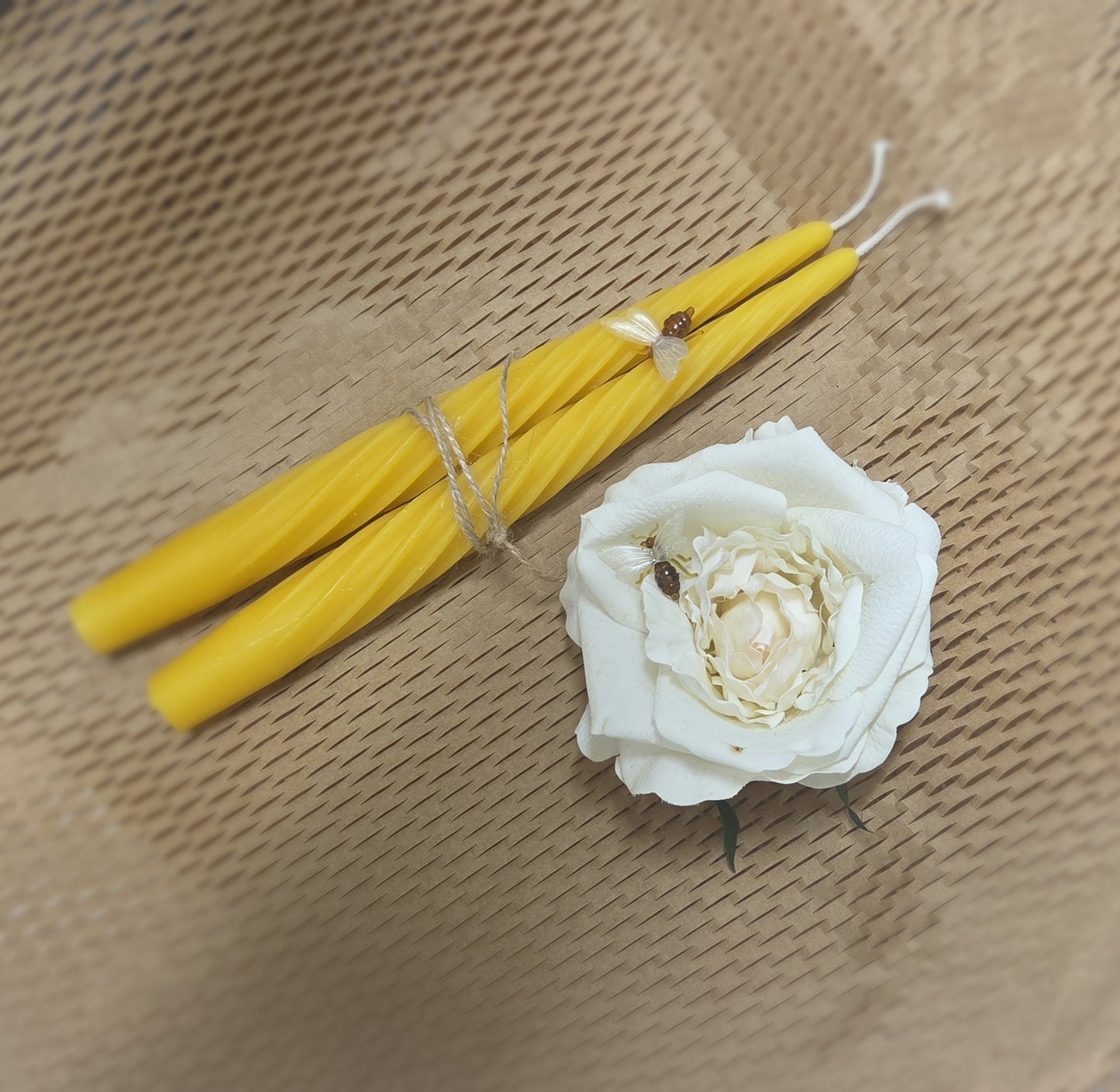 Beeswax Spiral Taper Candle set 2