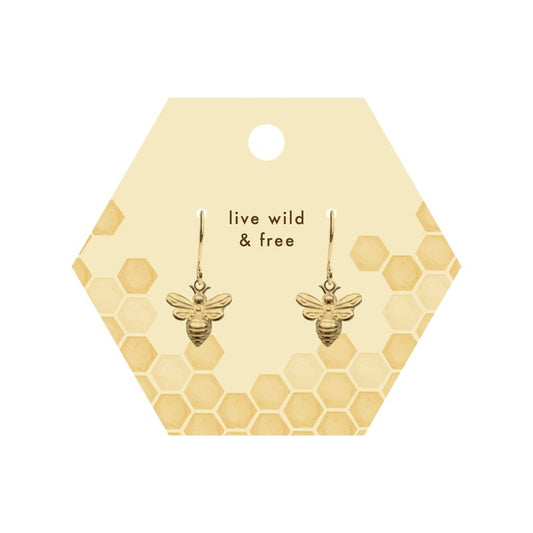 Gold Plated Hanging Bee Earrings