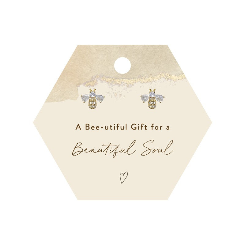 Gold Plated Stud Earrings (Small Bees)