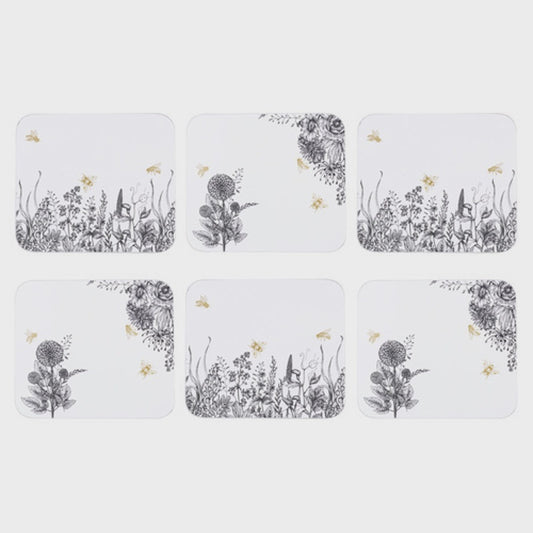 Queen Bee 6 Piece Coaster Set