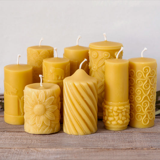 Decorative Beeswax Pillar Candles