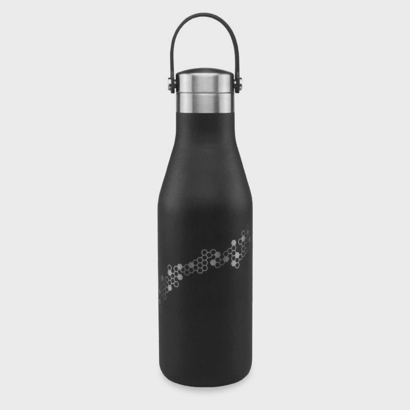 Black Bottle with Etched Honeycomb