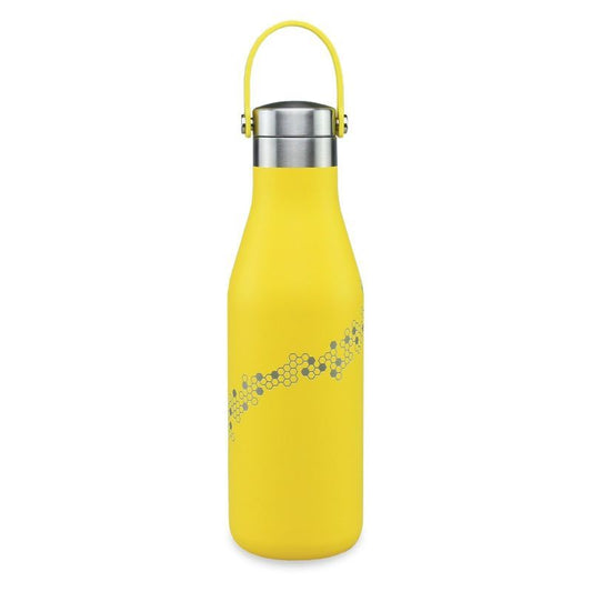 Yellow Bottle with Etched Honeycomb