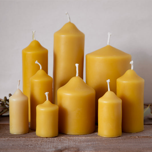 Smooth Round Beeswax Pillar Candles