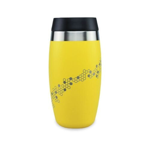 Yellow Tumbler with Etched Honeycomb