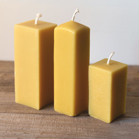 Square Pillar Beeswax Candles